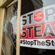 A Stop The Steal is posted inside the Capitol Building after a pro-Trump mob broke into the U.S. Capitol on January 6, 2021, in Washington, DC.